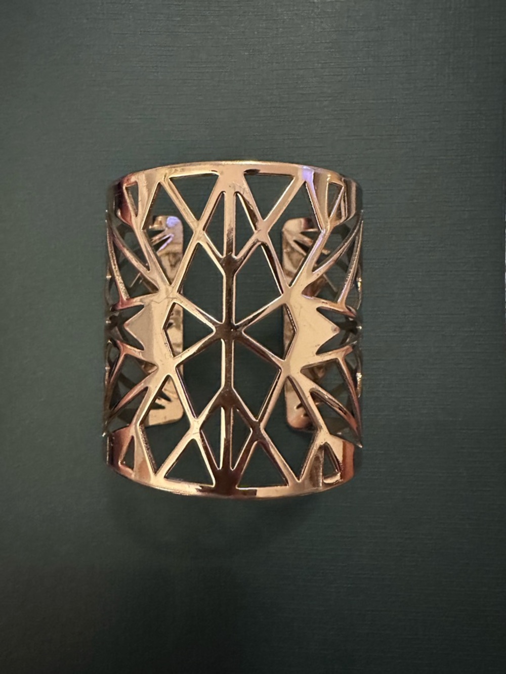 Geometric Cutout Cuff Bracelet in Gold